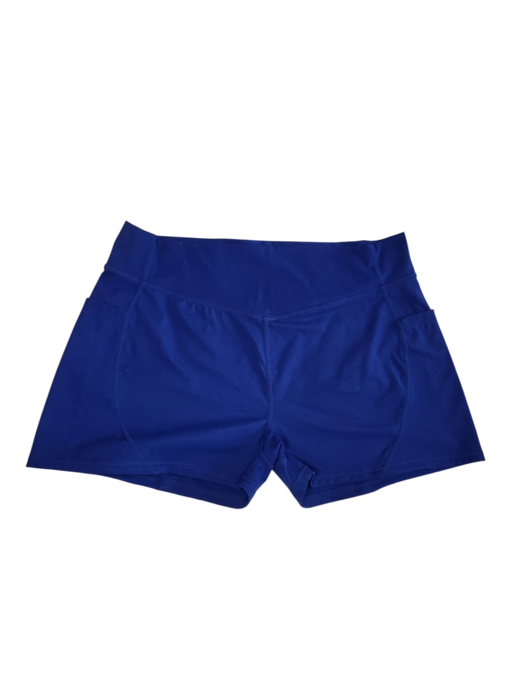 1st Phorm Blue High Rise Compression Shorts XL Athletic Gym Workout Pockets